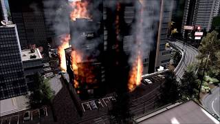 Fire in the City! A burning Skyscraper:Cities Skylines: La Estrella Naciente Clip 16