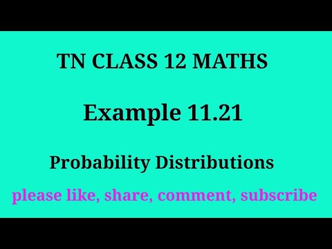 TN 12th Maths | Example 11.21 | Chapter 11 | Probability Distribution | GMRRAO Maths |