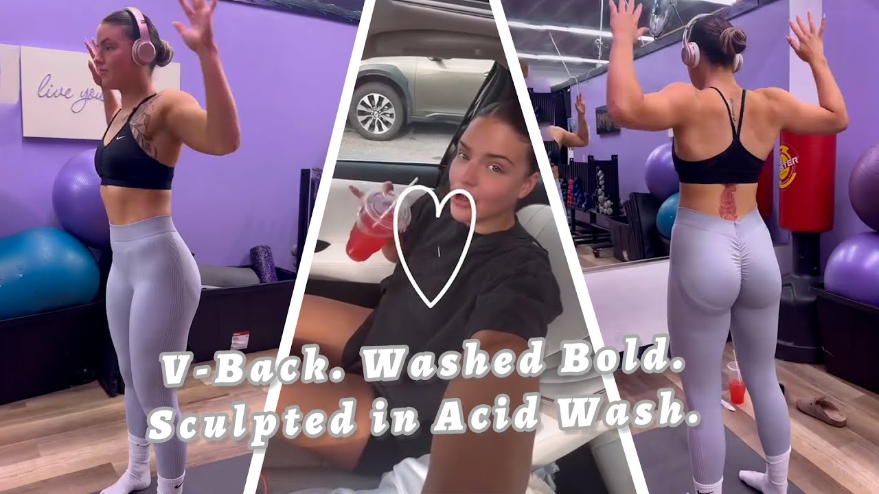 V-Back. Washed Bold. Sculpted in Wakyme Acid Wash Leggings.