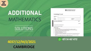 4037/12/M/J/21 | Worked Solutions | 2021 IGCSE Maths Paper #4037/12/MAY/JUNE/2021 #4037
