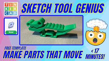 Tinkercad Sketch Tool Genius A Gator with Jaws That MOVE! Beginner Ready
