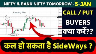 Nifty-Bank Nifty Tomorrow Prediction 5 JAN - NIFTY & BANK NIFTY on Wednesday | Options For Tomorrow