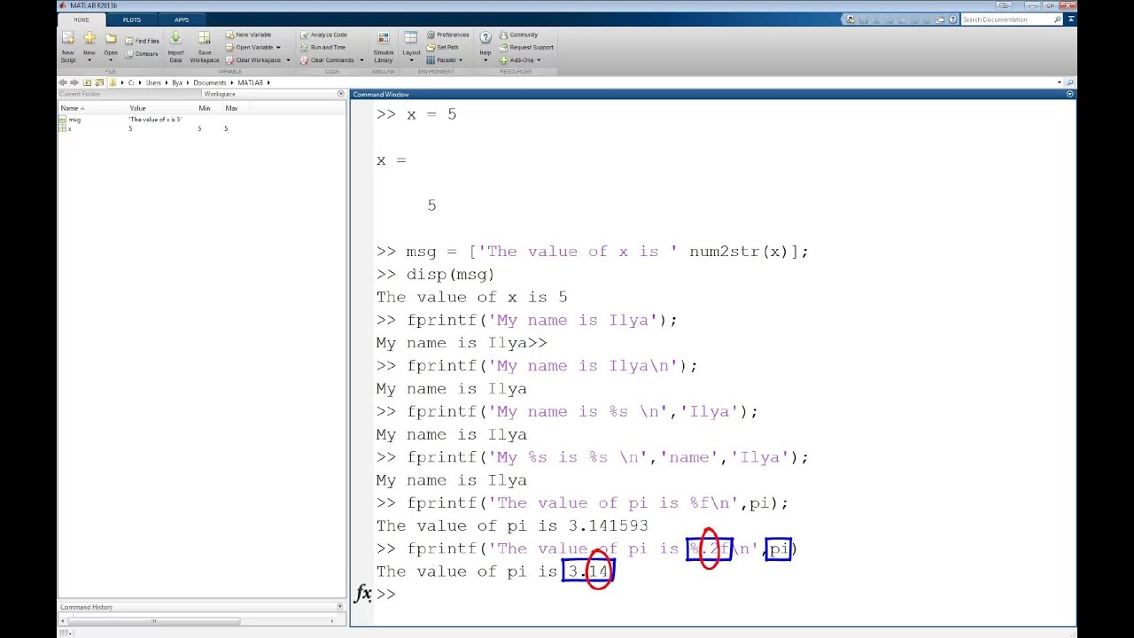 Matlab Output Tutorial