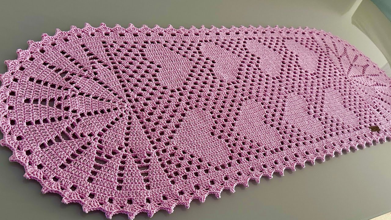 Passadeira CELESTE oval em crochê aula 2 passo a passo completo