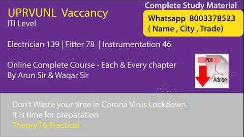 uprvunl iti electrician syllabus study material pdf video arun sir waqar sir