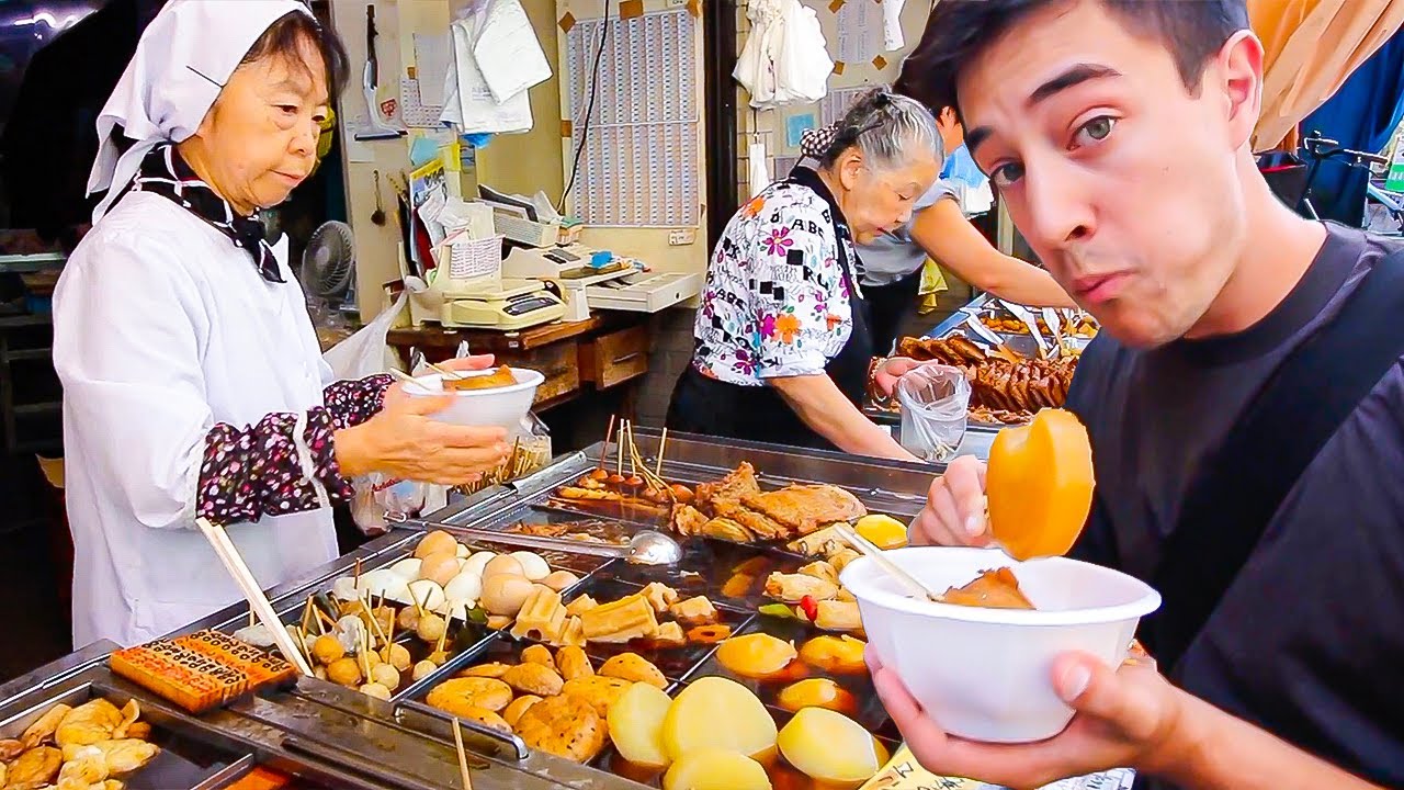 31 Japanese STREET FOODS Across Japan!! TOKYO Oden, OSAKA Sushi, KYOTO Mochi + FUKUOKA Ramen | Luke Martin