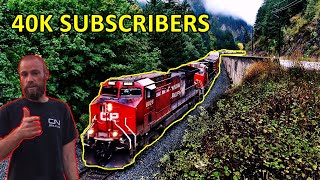 TRACKSIDE TYSON 40K SUBS FEATURING 40 MIN CPKC & CN TRAINS COMPILATION IN THE CANYON