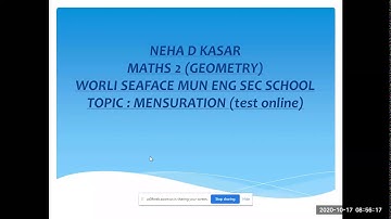 BMC EDU ENG 10/MATHS 2/MENSURATION ONLINE TEST/NEHA KASAR