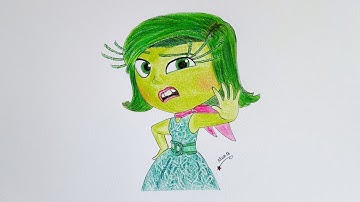 How to draw Disgust from inside out/Disney Pixar