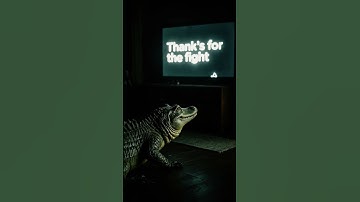 Thumbnail of a crocodile is looking at a TV that says "Thanks for the fight" #remix  #recommended #рек #мем