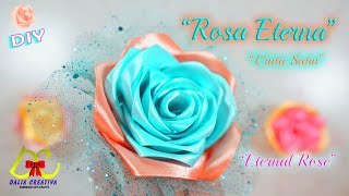 Cómo Hacer ROSA ETERNA PERFECTA 🥰de listón🌹Increible truco de  PETALOS😃Muy facil de Hacer con Aguja😲 