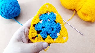 كروشيه مثلث الجرانى How To Crochet The Granny Triangle