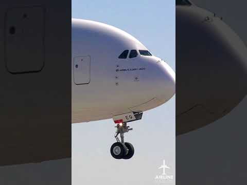 Emirates A380 lands