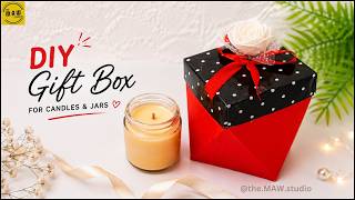 DIY Candle Gift Box Tutorial 🎁 | Easy Paper Gift Box for Candles And Jars