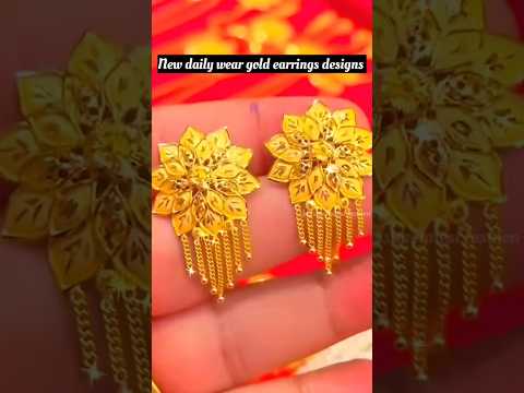 New daily wear gold earrings designs #shorts#viral#gold#earring#lightweightjewellery