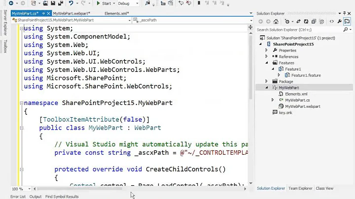 How to Manually Create a Visual Web Part for SharePoint in Visual Studio 2012