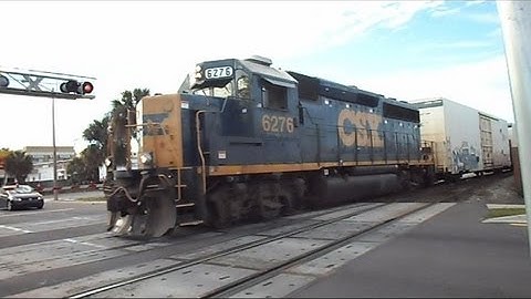 CSX Local Freight Train Reversing Caboose Leading
