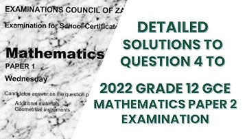 2022 GCE MATHEMATICS P2 SOLUTIONS Q4