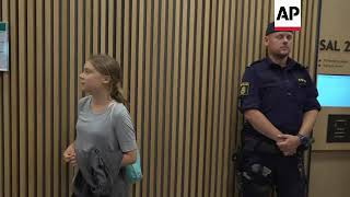 Thunberg arrives at court in Sweden