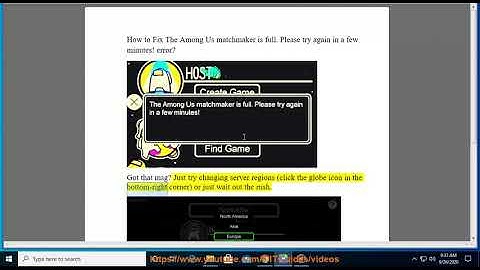 Fix Among Us matchmaker is full. Please try again in a few minutes! error