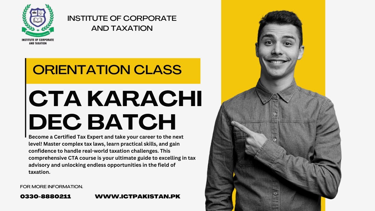 CTA COURSE KARACHI CAMPUS, DECEMBER BATCH ORIENTATION CLASS - YouTube