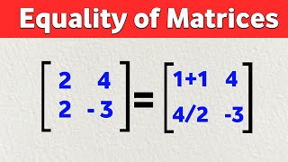 Equality of Matrices | Equal Matrices