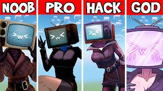 SKIBIDI TOILET TV Woman Pixel Art :  NOOB vs PRO vs HACKER vs GOD