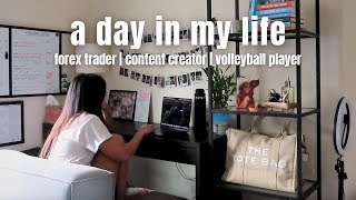 a day in my life as a 22 year old forex trader, content creator, and volleyball player