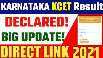 KCET  Result 2021 Declared today News|how to check Karnataka KCET Result 2021|Result KCET 2021