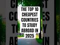 TOP 10 CHEAPEST COUNTRIES TO STUDY ABROAD IN 2025 #cheaptravel #studyabroad #fyp #viral #traveltips