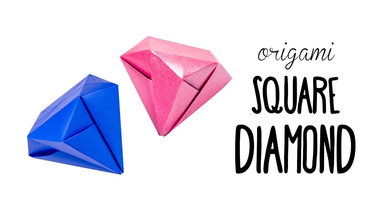 Easy Origami Square Diamond Tutorial No Glue Paper Kawaii