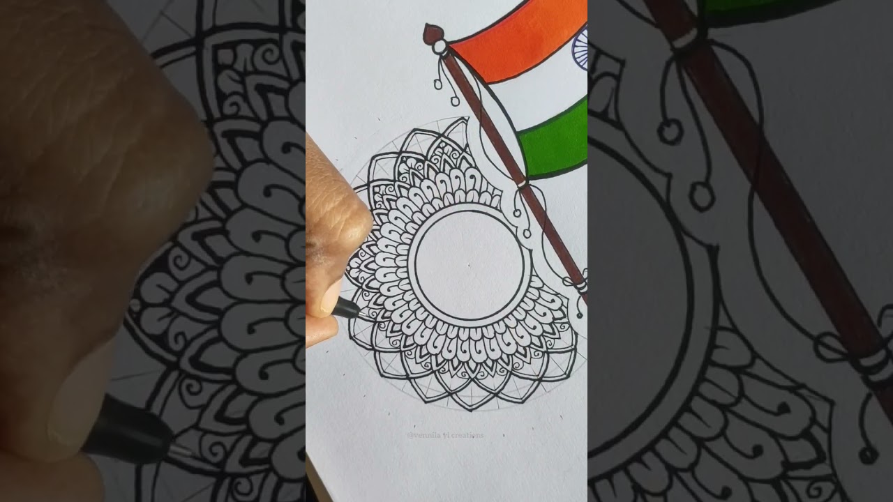 Happy Independence Day 🇮🇳 India flag Mandala art 