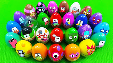 Rainbow Eggs: Looking Numberblocks, Alphablocks, Alphabet Lore SLIME Dinosaur Egg, Droplets,... ASMR