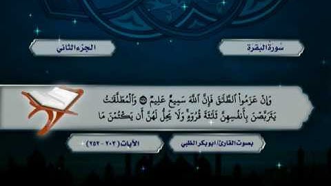 سورة البقرة من الآية (203)  حتى الآية (252) ضمن المصحف المرتل للقارئ أبوبكر الظبي