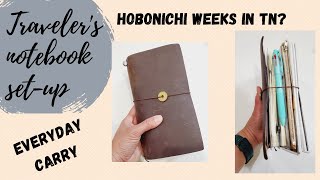TRAVELER'S NOTEBOOK SET-UP | Hobonichi weeks | Everyday carry #travelersnotebook