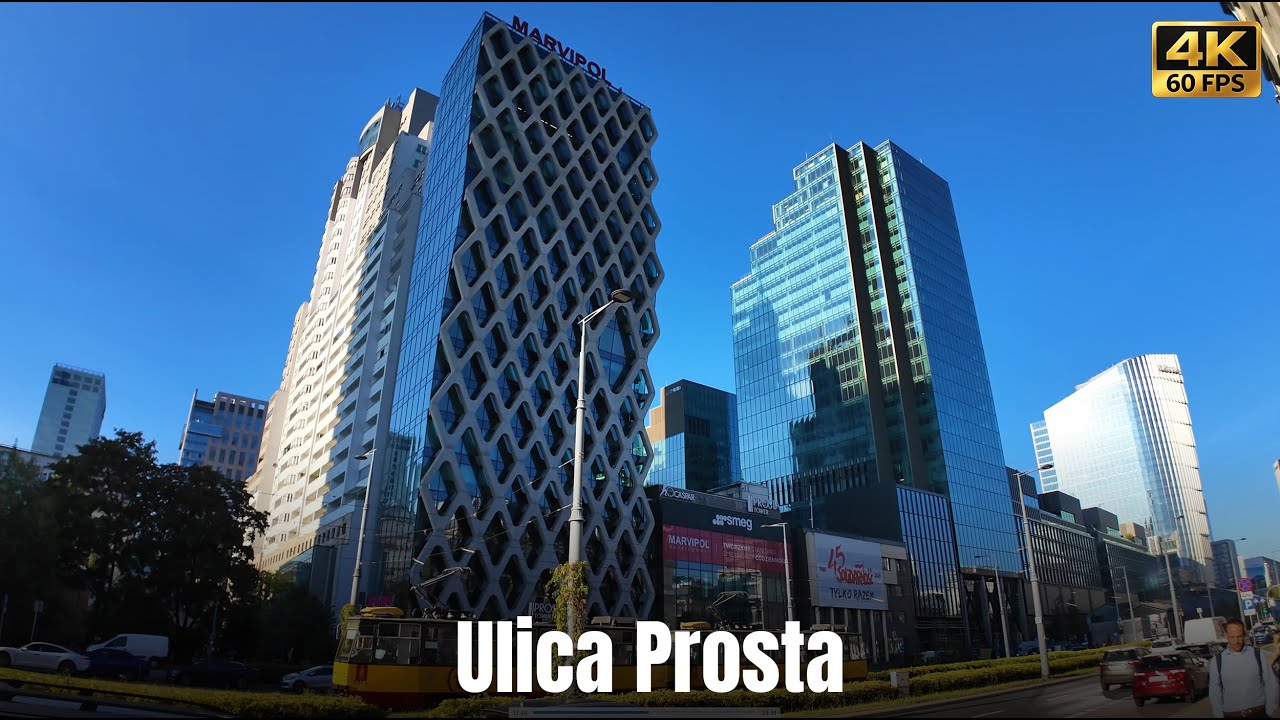 Ulica Prosta, Wola, Warsaw | Silent Walking Tour [4K]