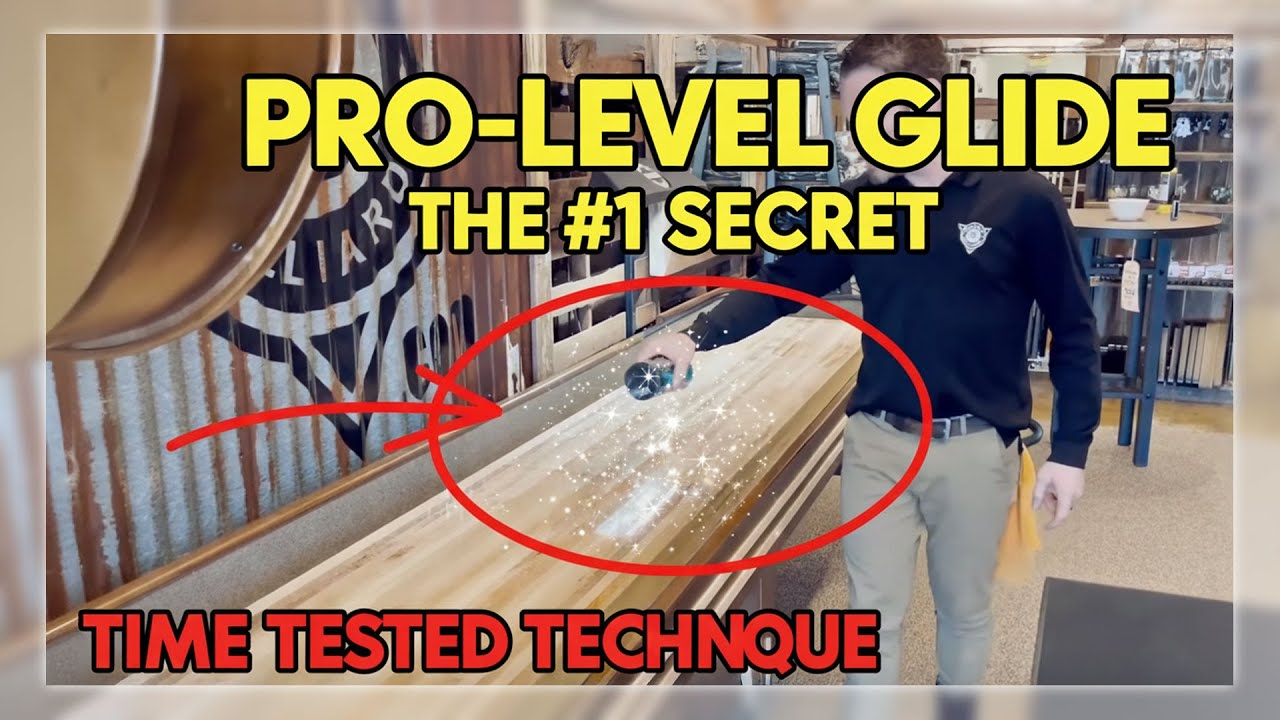shuffleboard table acclimation period wax application puck glide test smooth surface