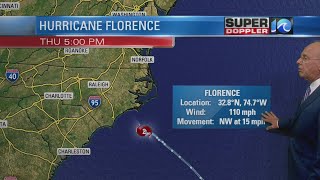 Super Doppler 10 Evening Update - Tracking Hurricane Florence