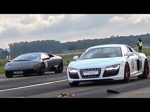 Audi R8 V10 Vs Lamborghini Murcielago - DRAG RACE!