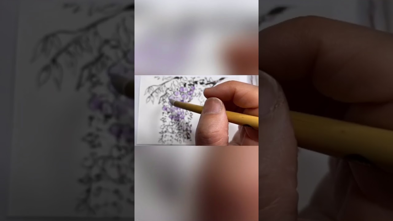 絵手紙智ちゃんハガキを語る 藤の花を描く Youtube