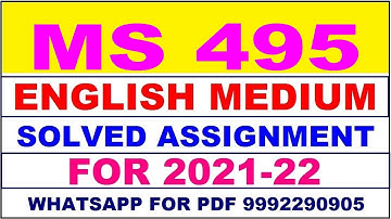 MS 495 Solved Assignment 2021-22 in ENGLISH | MS 495 Solved Assignment 2021-22 | MS 495 2021-22