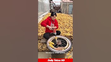 This Corn Shelling Trick is Genius 😮 Using a Drill and a Bike Wheel #DIYFarmTools
