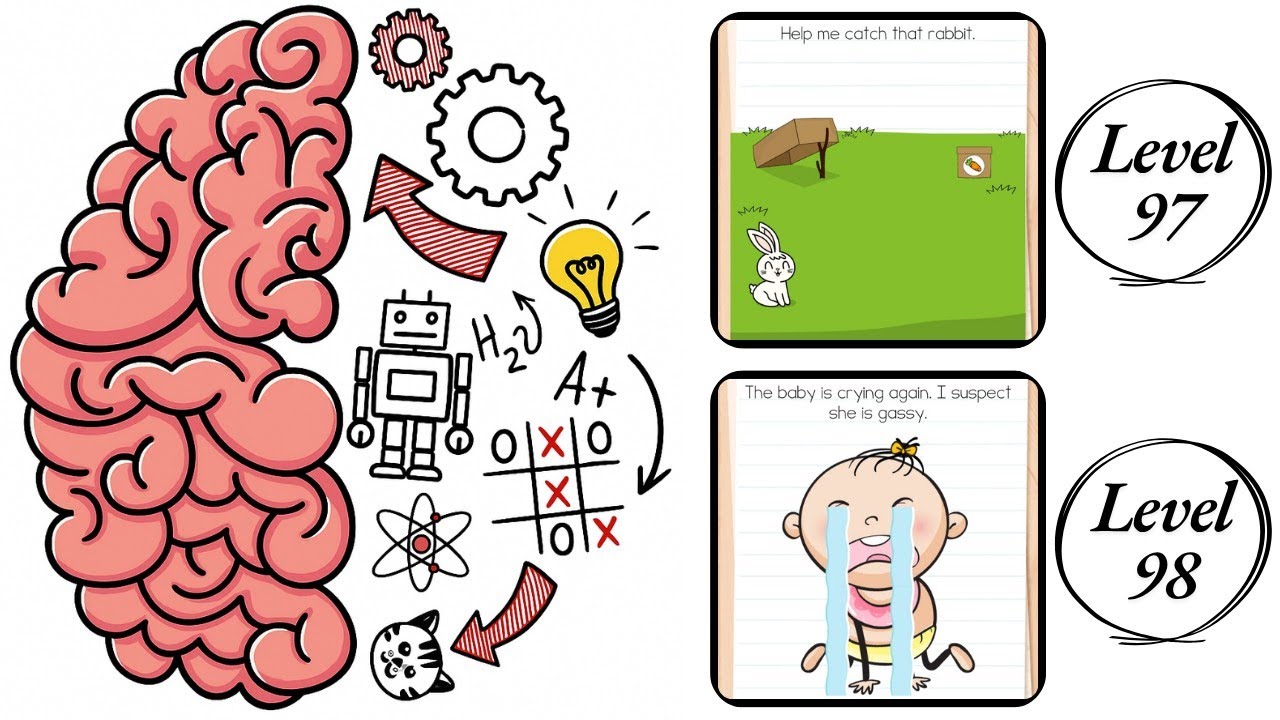 Brain Test : Level 97 , 98 – How to Solve? (Walkthrough) - YouTube