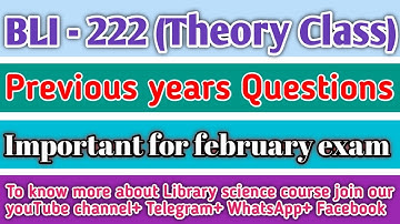BLI - 222, Previous year questions | Special Class for February Exam | All important Topic for exam