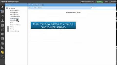 How to setup trusted senders in SmarterMail