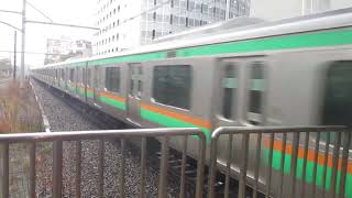 【宇都宮～熱海間各駅停車】東海道線普通熱海行きE231系近郊型K-04編成(機器更新車)10両+E233系3000番台E-58編成5両　川崎駅到着