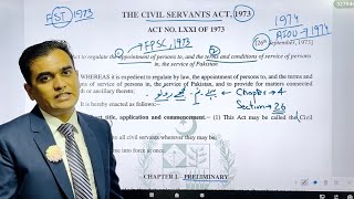 The Civil Servants Act, 1973 | Chapter 1: Preliminary | FIA Superintendent Syllabus | SOPE | #FPSC