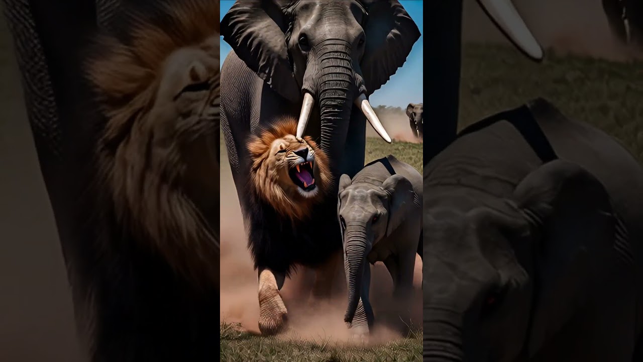 “Elephant’s Revenge! Lion Attacked and Baby Rescued” 