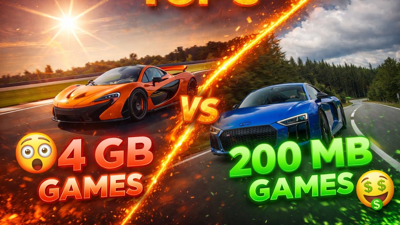 200MB vs 4GB Mobile Games 🔥 Huge Gaming Difference#cargames #newracing