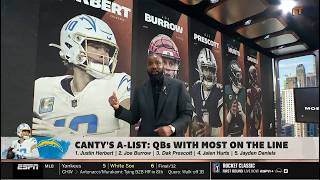 FIRST TAKE | Canty's A-List Top QBs with most on the line: Herbert, Burrow, Prescott, Hurts, Daniels